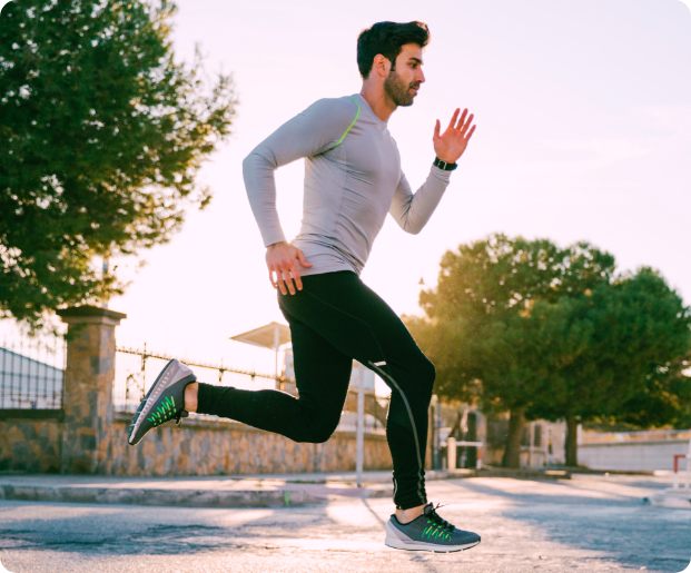 A man going for a run