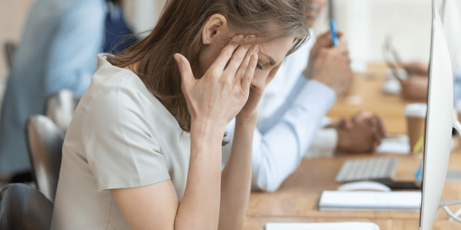 An employee displaying one of a flu complication